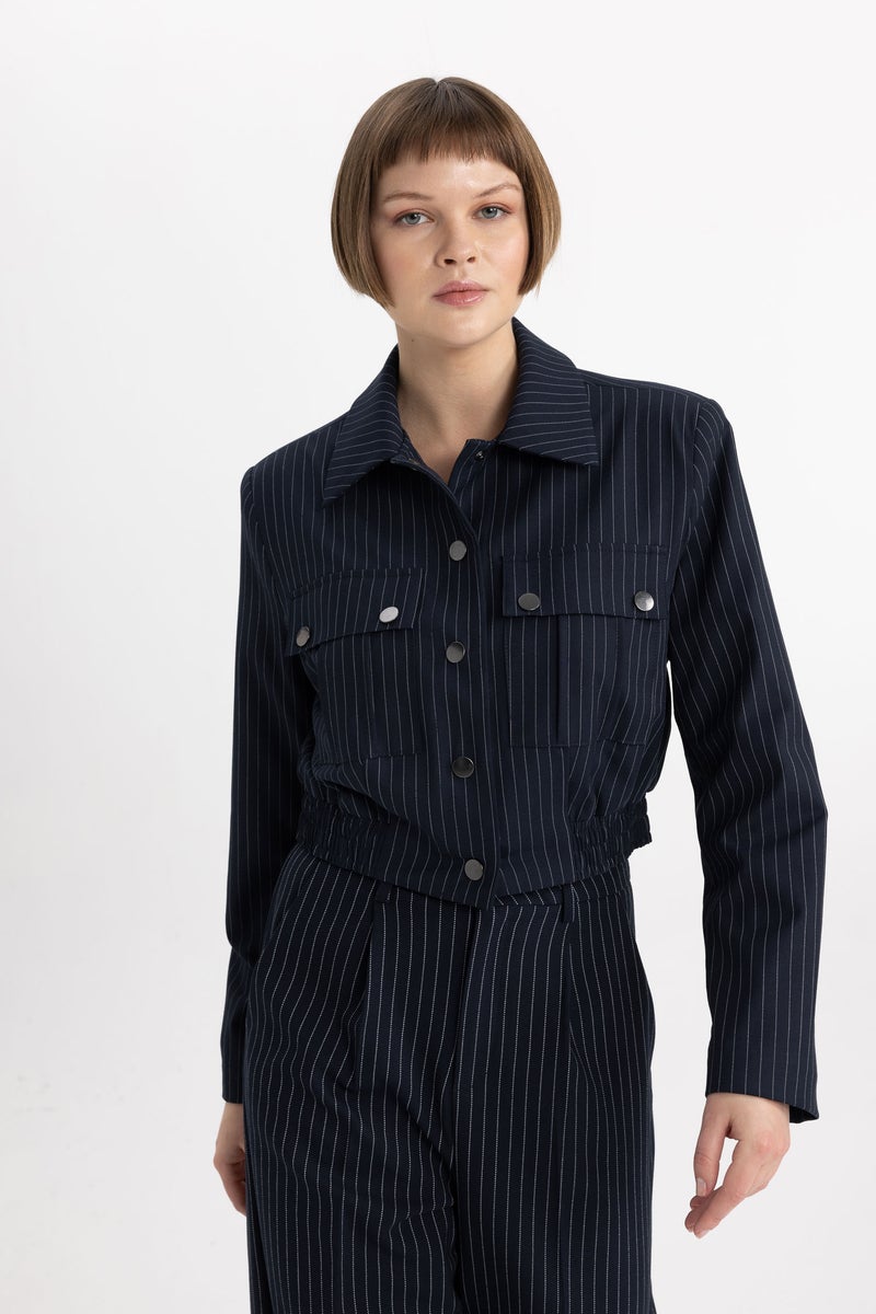 DeFacto Blue Woman Regular Fit Jacket Casual - Image 3